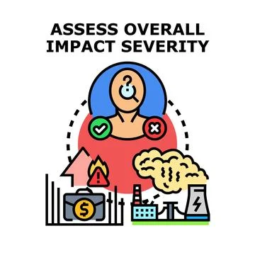 Assessing overall impact severity and risk management 스톡 일러스트