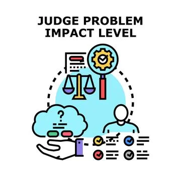 Assessing problem impact level decision making Stock Illustration