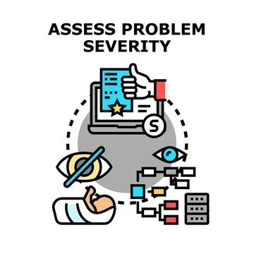 Assessing problem severity and prioritization vector concept Stock Illustration