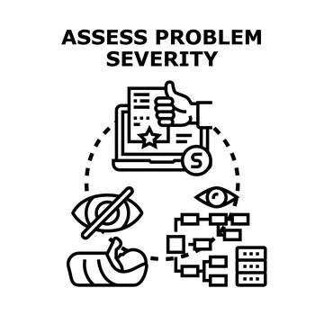Assessing problem severity and prioritization vector concept Stock Illustration