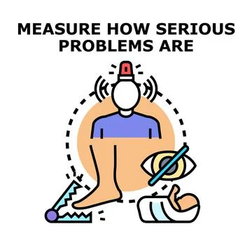 Assessing problem severity considering risks and vulnerability Stock Illustration