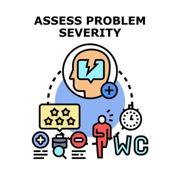 Assessing problem severity vector concept illustration Stock Illustration
