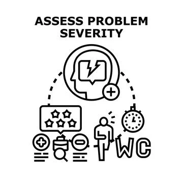 Assessing problem severity vector concept illustration Stock Illustration