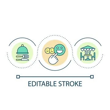 Assessing restaurant service loop concept icon Stock Illustration