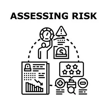 Assessing risk management process for business Stockillustratie