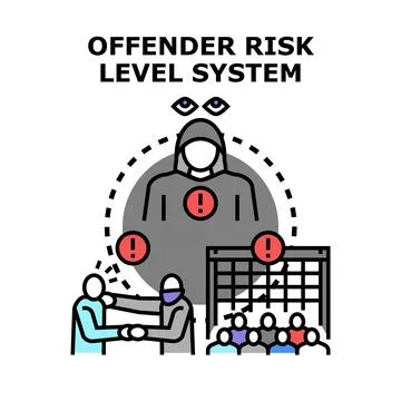 Assessing security threat levels with a risk management system Illustrazione stock