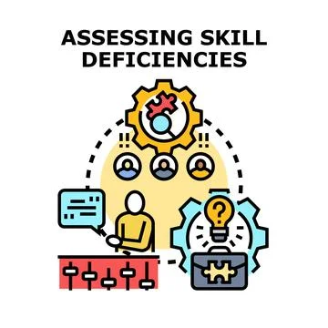 Assessing skill deficiencies concept for business development Stock Illustration