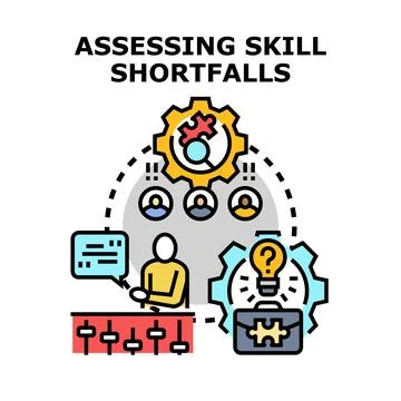 Assessing skill shortfalls and talent management analysis Stock Illustration