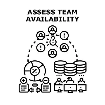 Assessing team availability for project management strategy イラスト素材