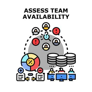 Assessing team availability for project management strategy Ilustração Stock