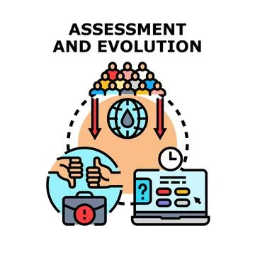 Assessment and evolution concept with global feedback Stock Illustration