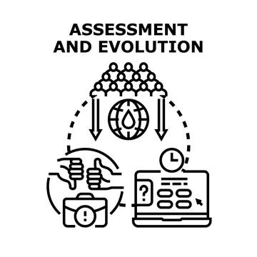Assessment and evolution concept with global feedback Stock Illustration