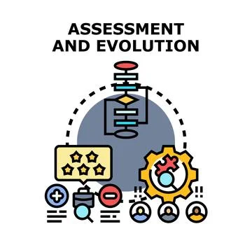 Assessment and evolution process icon concept Illustration