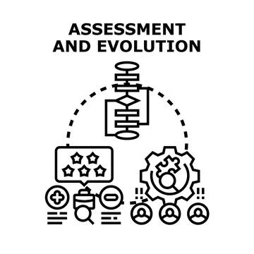 Assessment and evolution process icon concept Stockillustratie