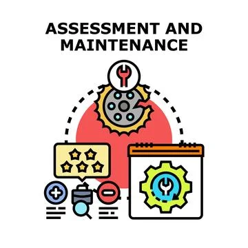 Assessment and maintenance process managing engineering solutions Illustrazione stock