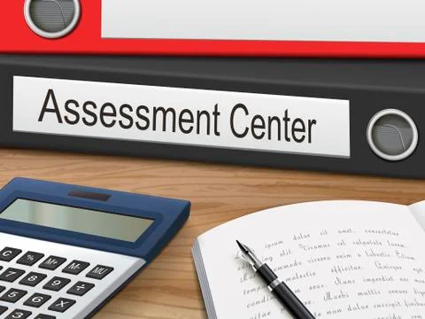 Assessment center on binders Stock Illustration