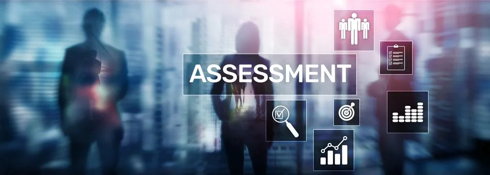 Assessment Evaluation Measure Analytics Analysis Business and Technology conc Illustrazione stock