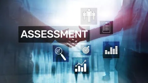 Assessment Evaluation Measure Analytics Analysis Business and Technology concept Illustrazione stock
