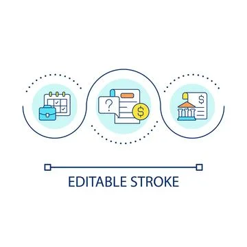 Assessment of financial reports loop concept icon 스톡 일러스트