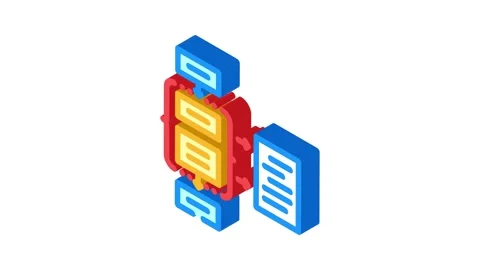 Assessment framework risk isometric icon animation Video stock 327290439