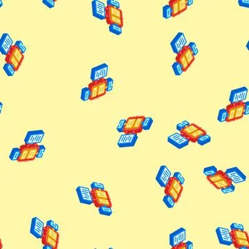 Assessment framework risk isometric icon seamless pattern Illustrazione stock