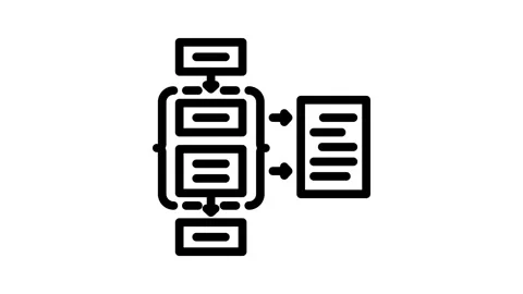 Assessment framework risk line icon animation Video stock 326760703
