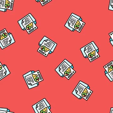 Assessment report risk vector seamless pattern Stock Illustration