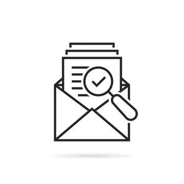 Assessment result in thin line open letter Stock Illustration