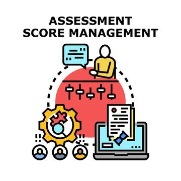 Assessment score management system performance evaluation process Stock Illustration