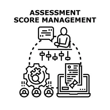 Assessment score management system performance evaluation process Stock Illustration