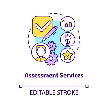 Assessment services concept icon Illustrazione stock