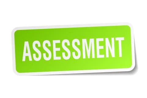 Assessment square sticker on white Stock Illustration
