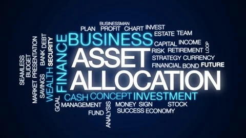Asset allocation animated word cloud. Kinetic typography. Stock Footage 101292999