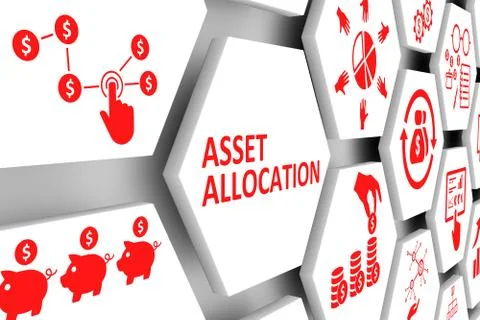 ASSET ALLOCATION concept cell background 3d illustration Stock Illustration