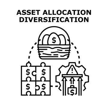 Asset allocation diversification strategy for financial investment Stock Illustration