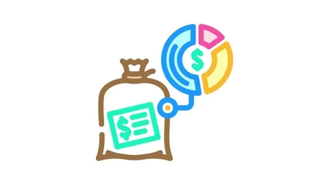 Asset allocation financial advisor color icon animation Stock Footage 327265154