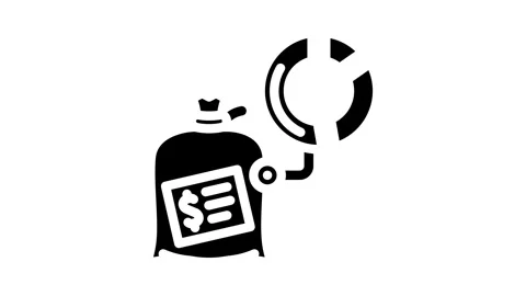 Asset allocation financial advisor glyph icon animation Stock Footage 326741437