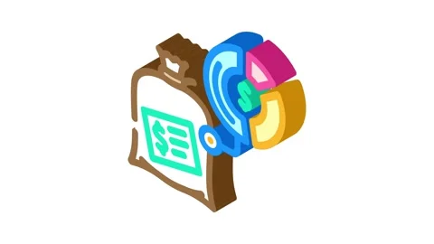 Asset allocation financial advisor isometric icon animation Stock Footage 327287473