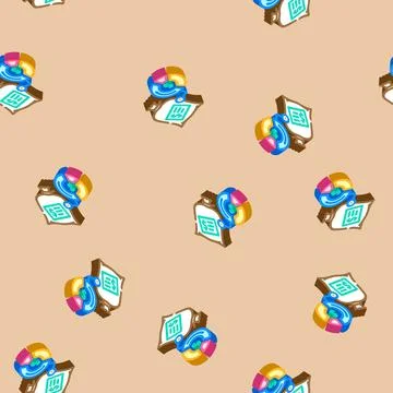 Asset allocation financial advisor isometric icon seamless pattern Stock Illustration