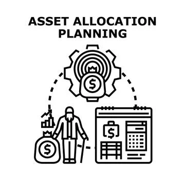 Asset allocation planning for future financial investment Illustrazione stock