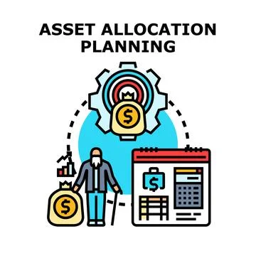 Asset allocation planning for future financial investment Illustrazione stock