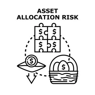 Asset allocation risk management and financial investment strategy Stock Illustration