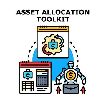 Asset allocation toolkit planning investment strategy Stock Illustration