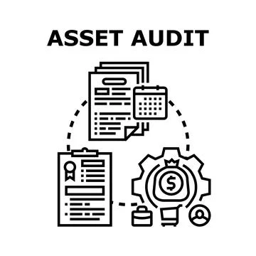Asset audit process for financial management planning 스톡 일러스트