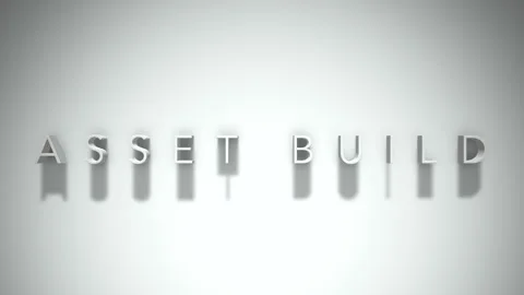 Asset build 3D title animation with shadows on a white background Stock Footage 297388352