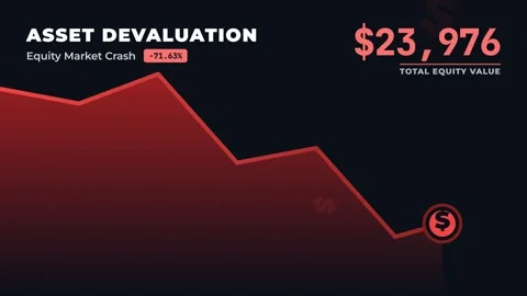 Asset devaluation equity market crash. Stock-Footage 336185671