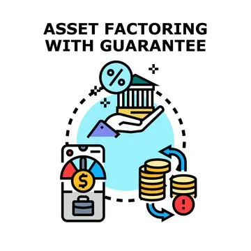 Asset factoring with guarantee vector concept illustration Stock Illustration