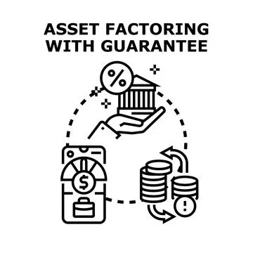 Asset factoring with guarantee vector concept illustration Stock Illustration