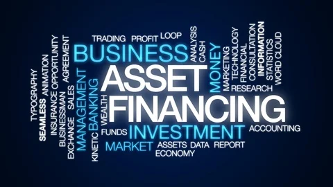 Asset financing animated word cloud. Kinetic typography. Stock Footage 113235009