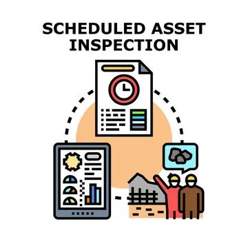 Asset inspection process scheduling and digital management Illustrazione stock